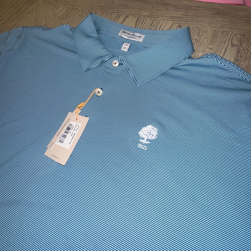 Thumbnail: Peter Millar Summer Comfort Striped Polo Size XL Navy Green 10199-MB5