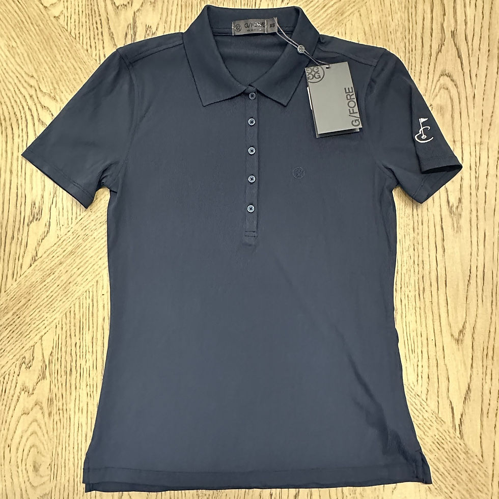 Thumbnail: G/Fore Women's Ribbed Tech Shortsleeve Size XS Navy 00593-L1