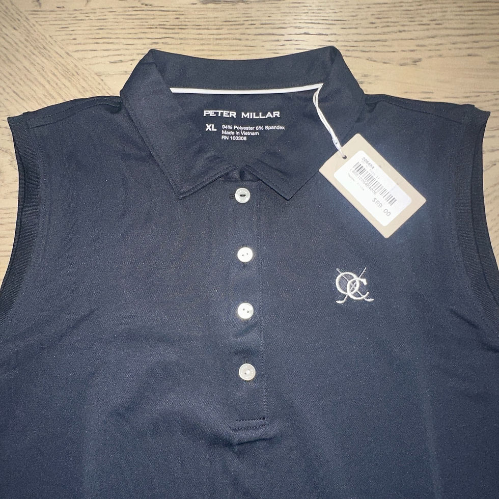 Thumbnail: Peter Millar Sleeveless Solid Pique Polo Black SIZE XL 627-M