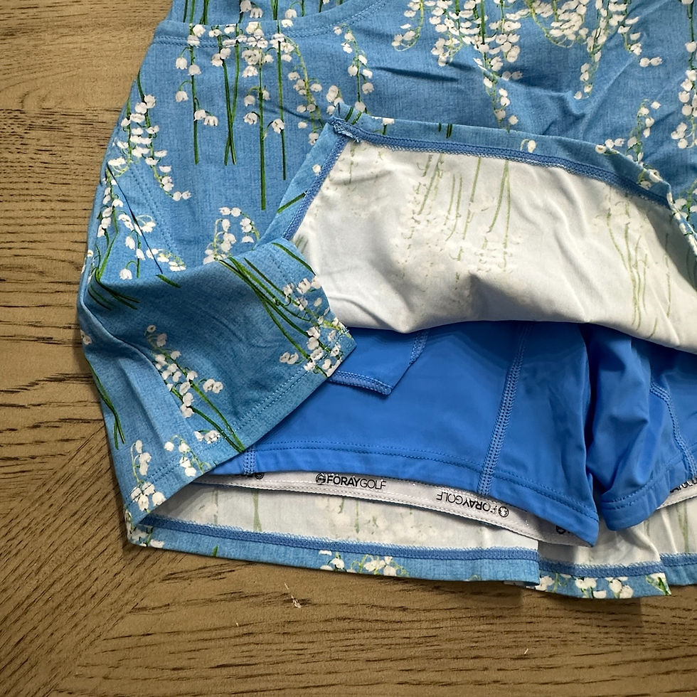 Thumbnail: Foray Golf Notched Hem Print 15.5" Skort Blue SIZE S 1002-W