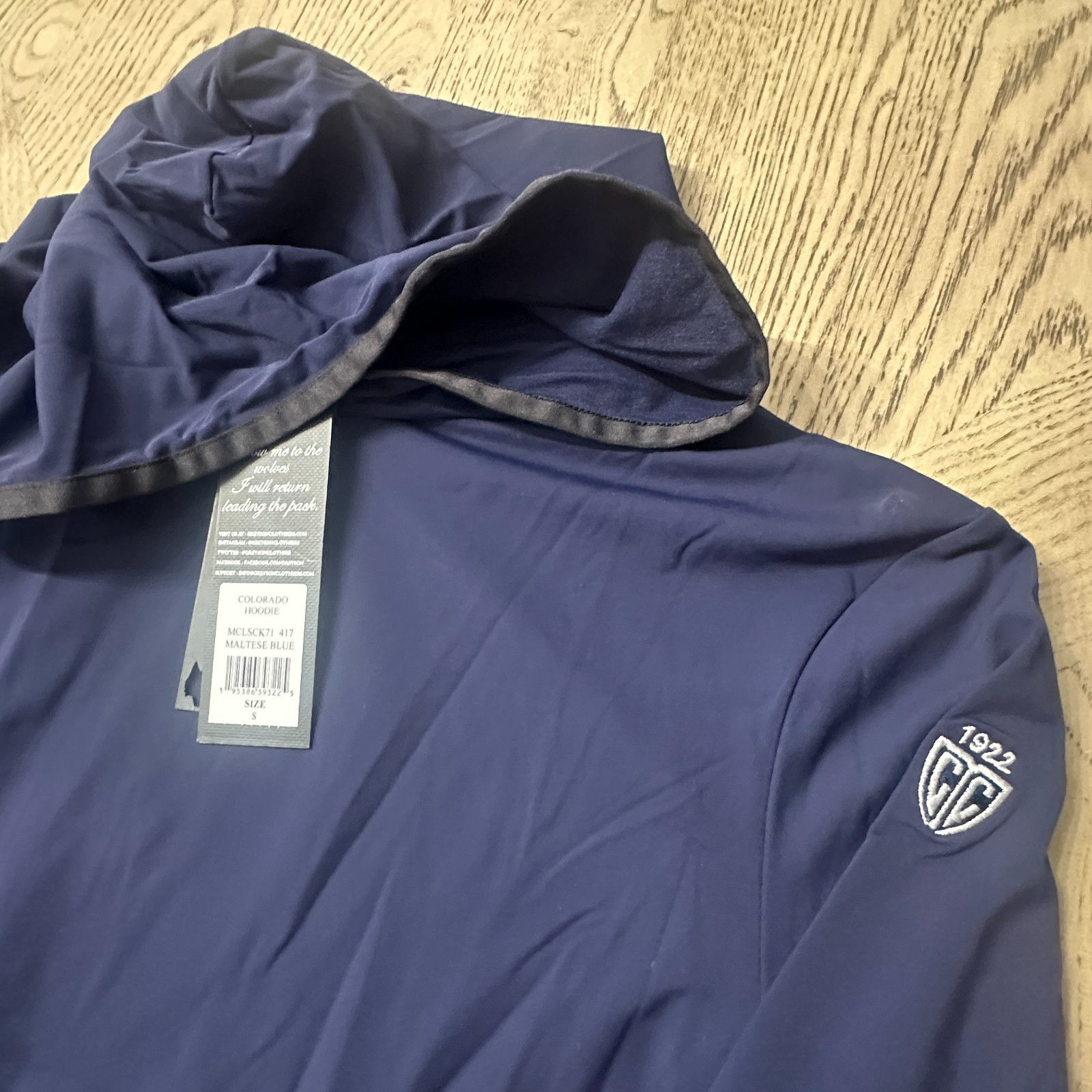 Greyson Colorado Hoodie Blue SIZE S 346-F