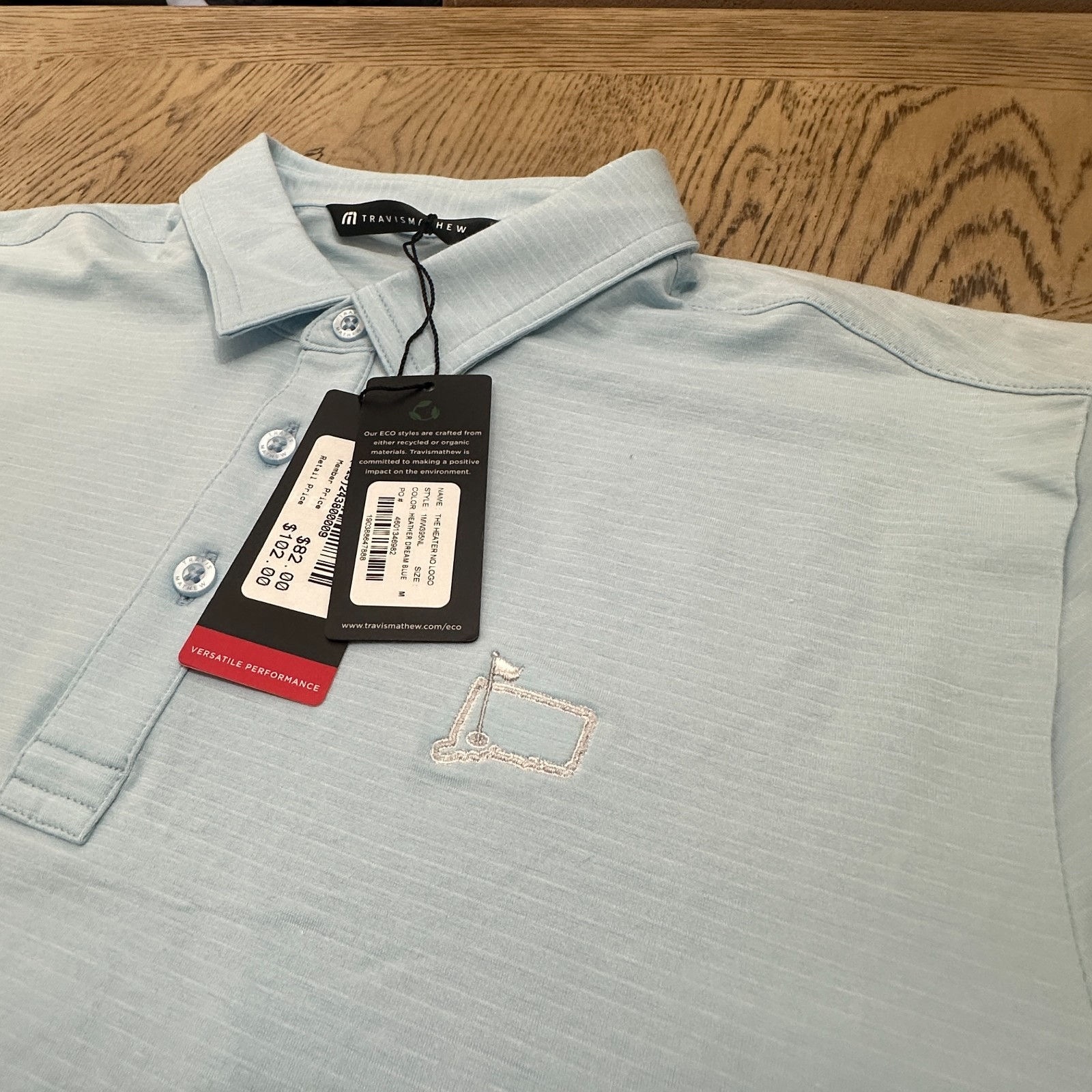 Travis Mathew The Heater Polo SIZE M Light Blue 00120-MP-PO-B2