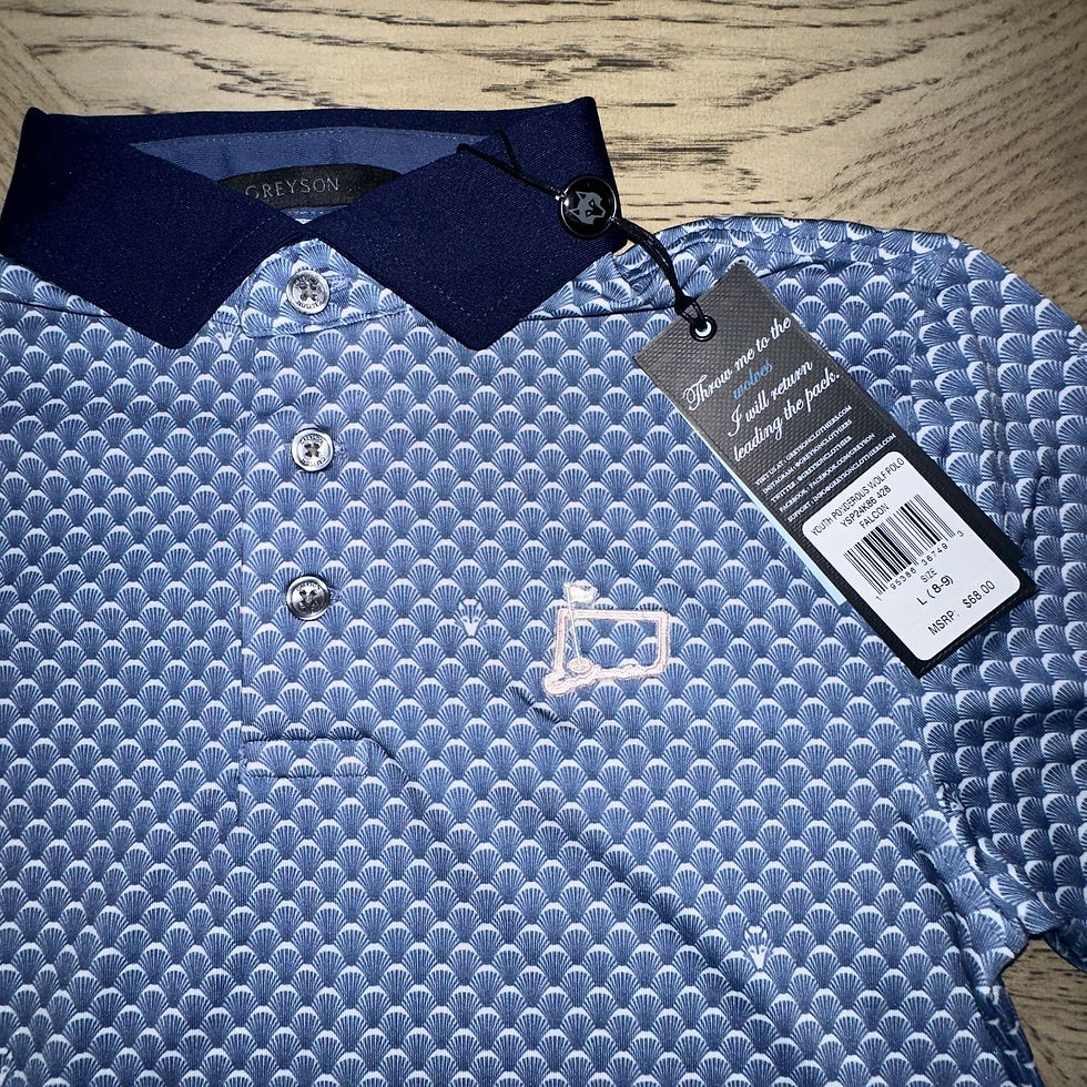 Thumbnail: Greyson Boys Ponderous Wolf Polo (8-9) Blue SIZE L 1339-Boys P