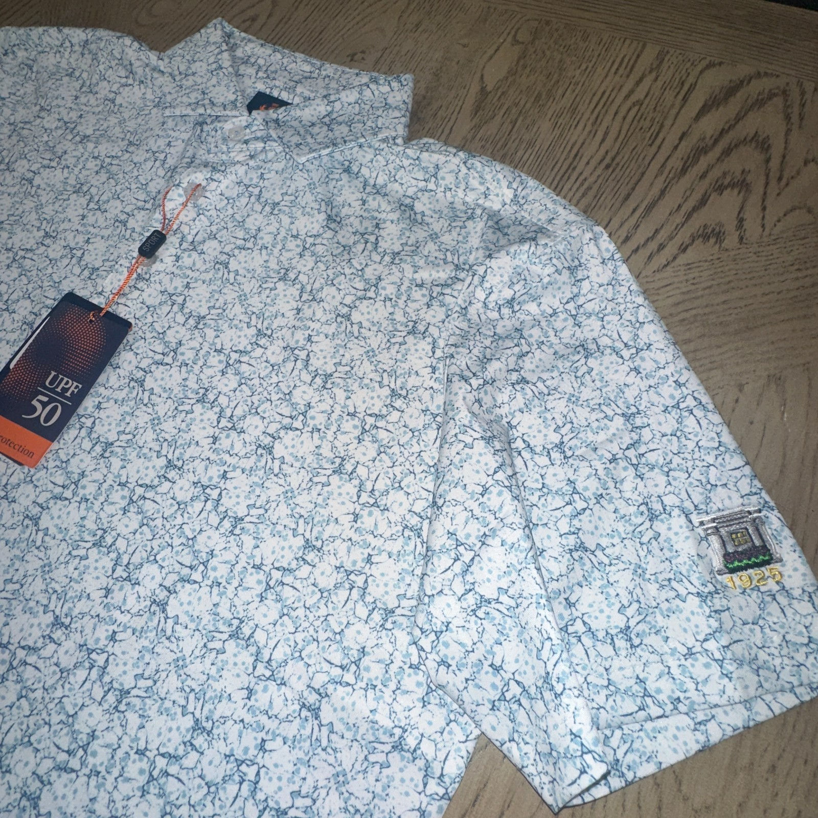 Donald Ross Sport Keith Polo Size M White Print 10179-MB5