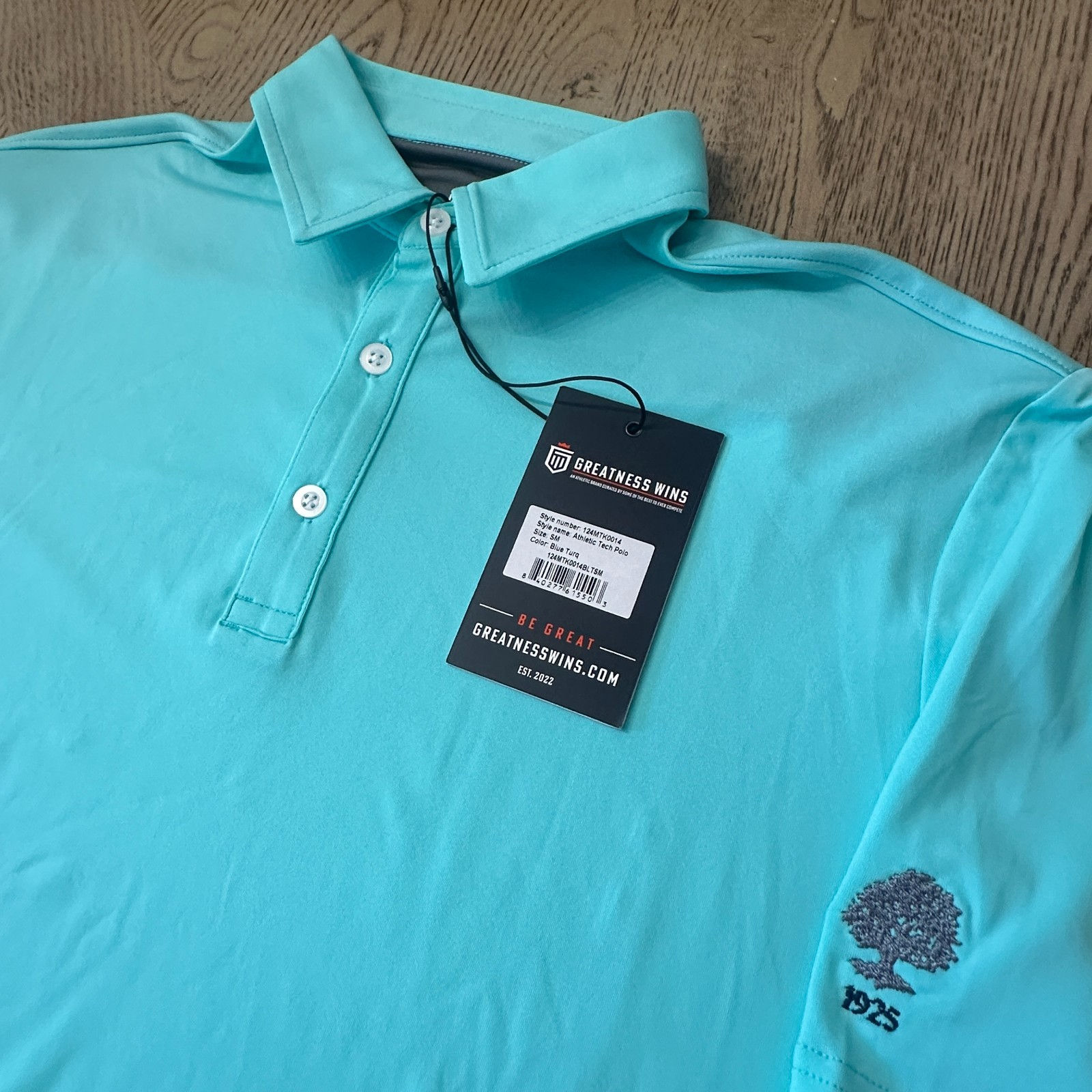 Greatness Wins Athletic Tech Polo Green SIZE S 178-C