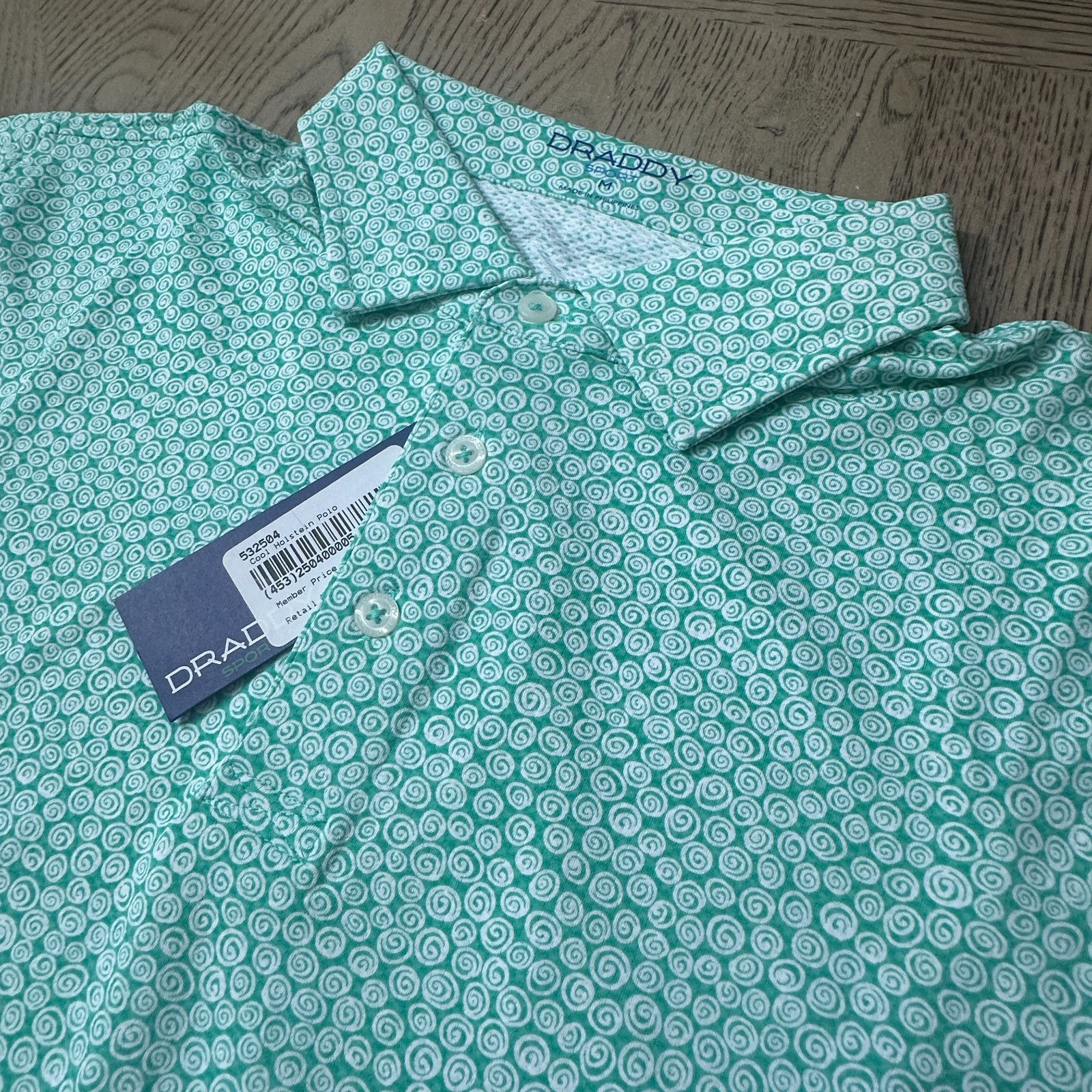 B Draddy Sport Cool Holstein Polo Green SIZE M 356-F