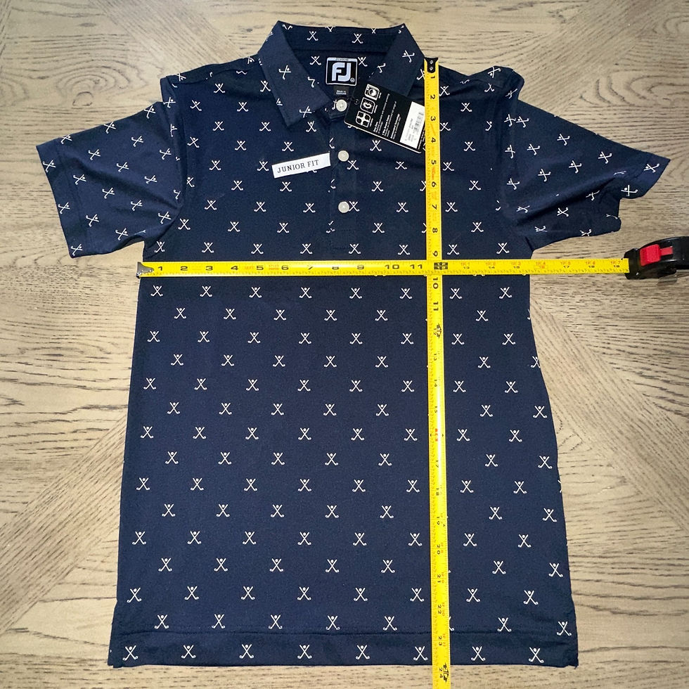 Thumbnail: Footjoy Boys Golf Print Polo Blue SIZE M 1362-Boys P