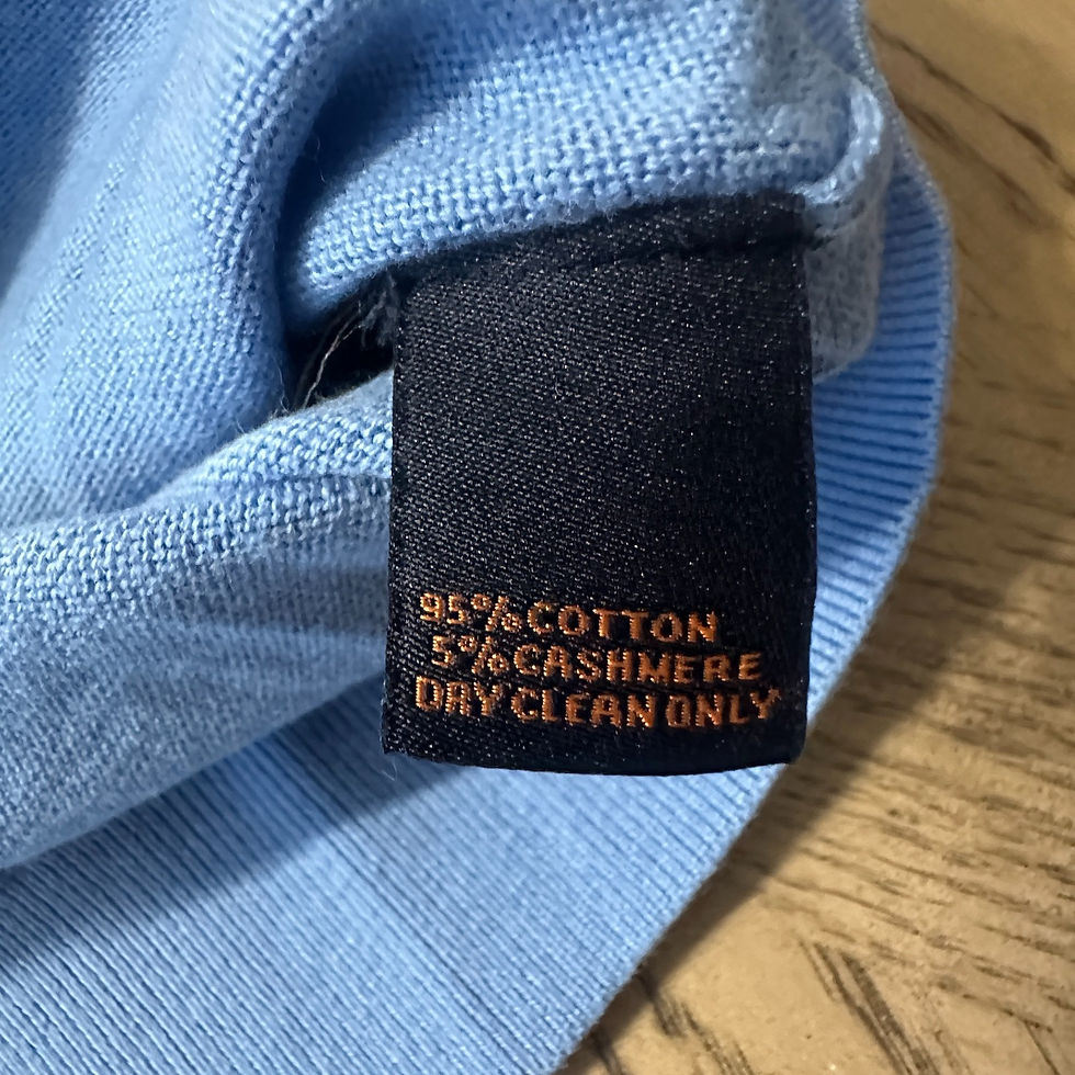 Thumbnail: Donald Ross Sport Cotton Cashmere Sweater Blue SIZE L 237-D