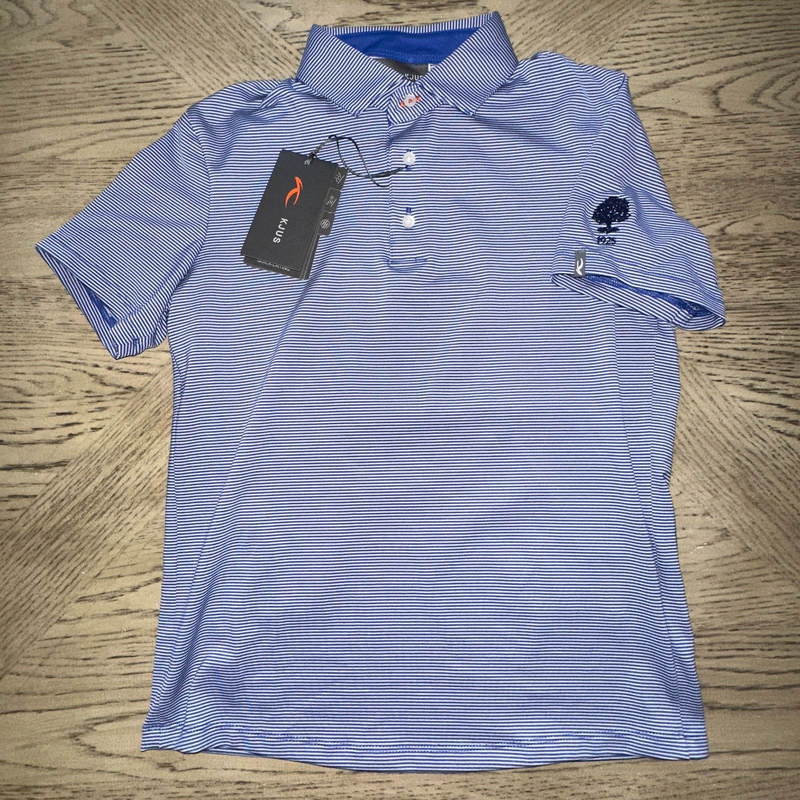 KJUS Boys Self Collar Polo Blue SIZE 140 1336-Boys P
