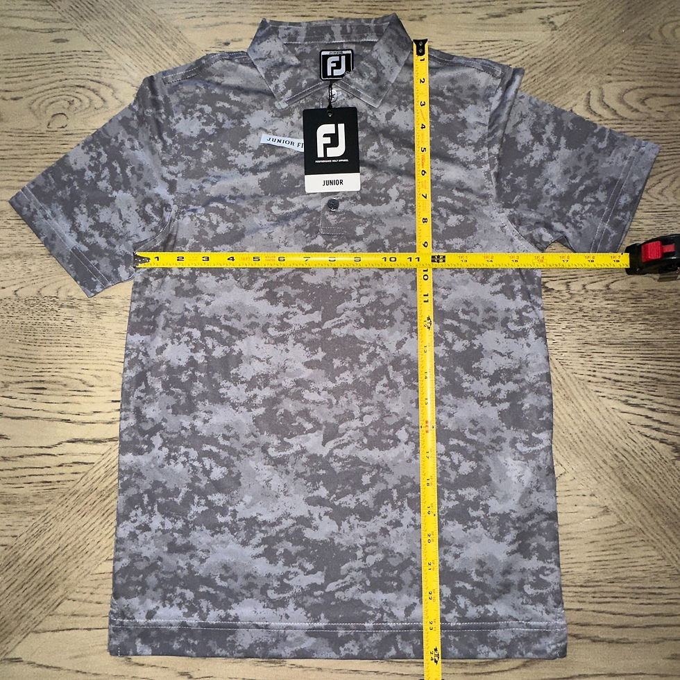 Thumbnail: Footjoy Boys Cloud Camo Print Polo Gray SIZE M 1363-Boys P