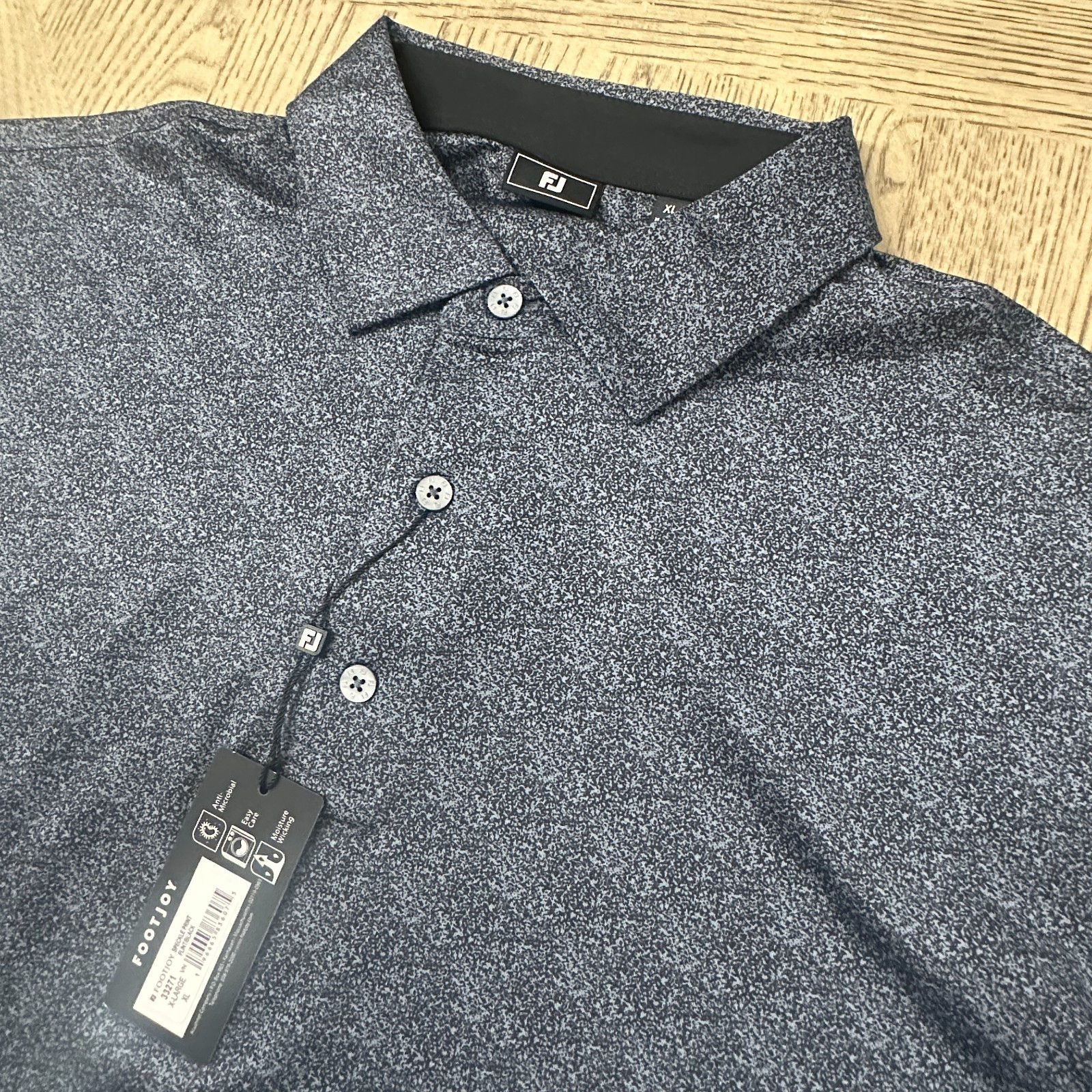 Footjoy Speckle Print Shortsleeve Polo Size XL Gray 10050-MP4