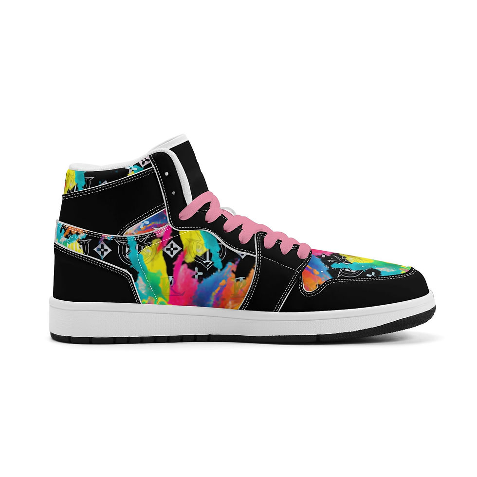 Thumbnail: Men's Premium PU Leather High Top Sneakers-V2
