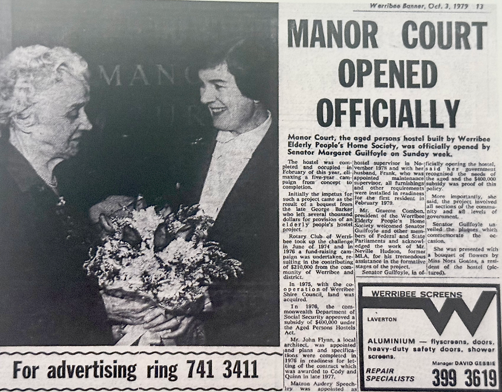 Historic image reflecting Manor Court's community heritage.