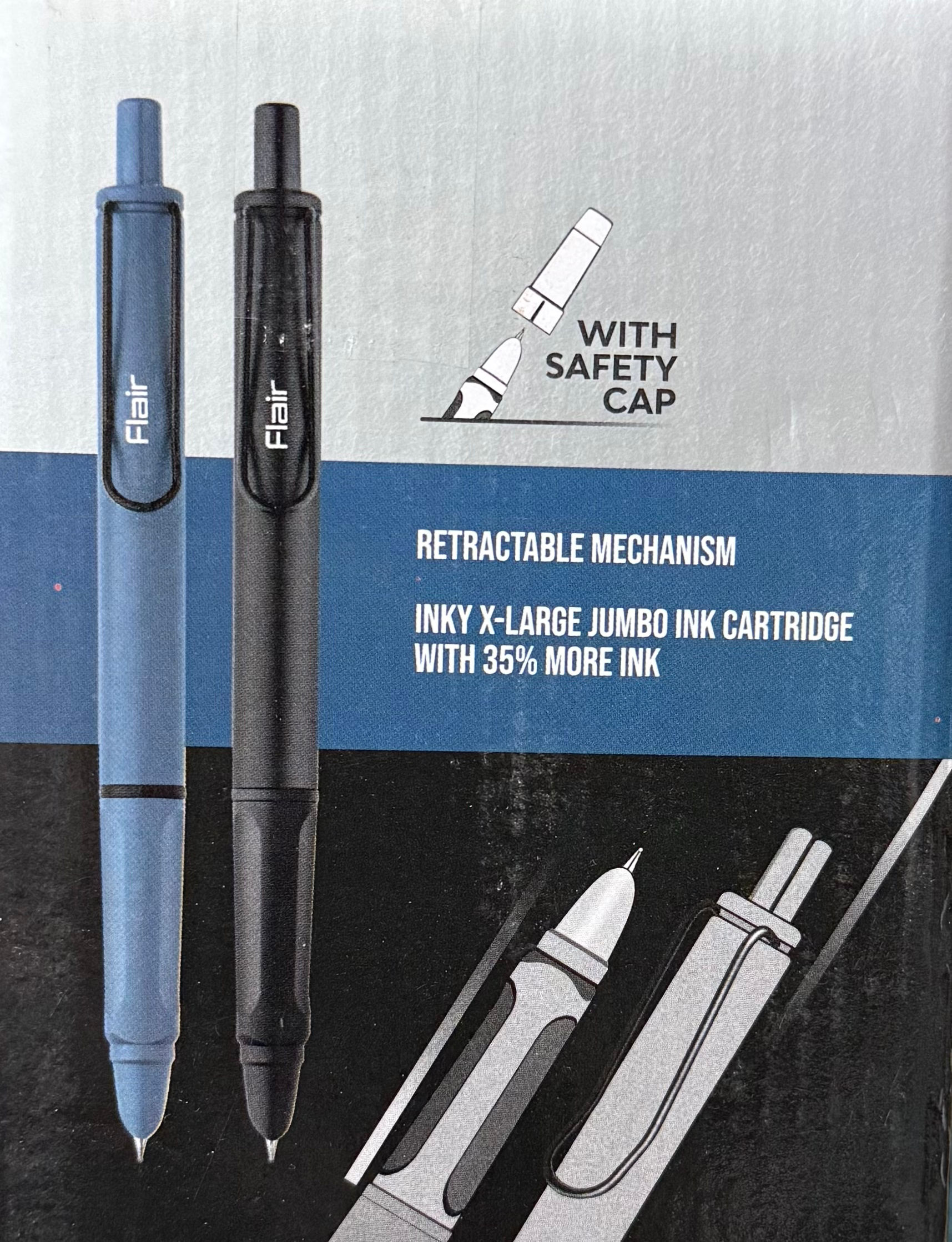 Flair Inky Retrax - Fountain Pen With Click Mechanism/ resectable fountain pen