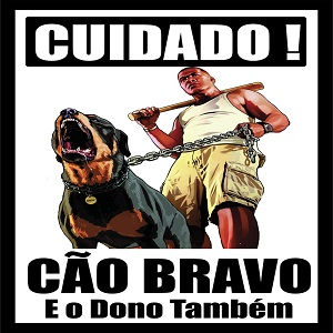 Miniatura: Placa Advertência Cuidado Cão Portão Aviso 20X30