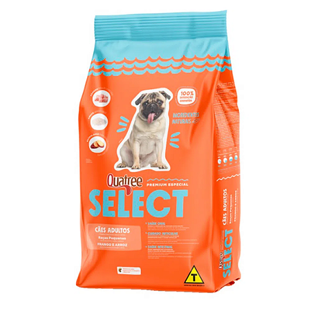 QUATREE SELECT RAÇÃO P/ CÃES ADULTOS DE PEQUENO PORTE 1 KG