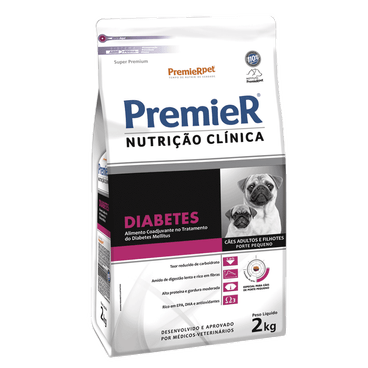 PREMIER DIABETES NUTRIÇÃO CLÍNICA P/ CÃES 2 KG