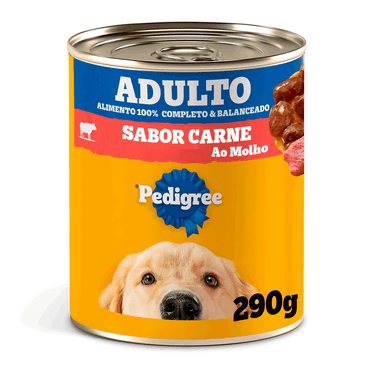 LATA PEDIGREE MOLHO P/ CÃES ADULTOS SABOR CARNE AO MOLHO 290G