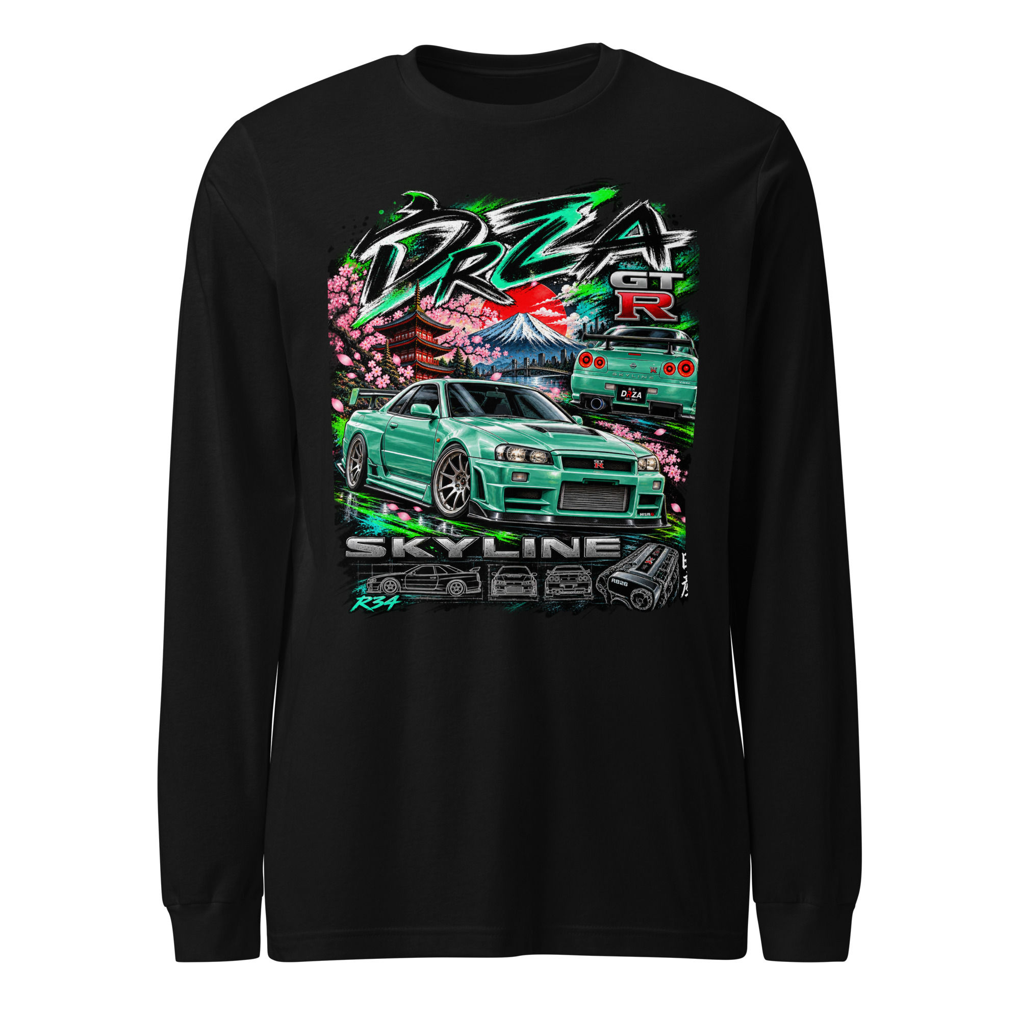 R34 GT-R Unisex Long Sleeve Tee