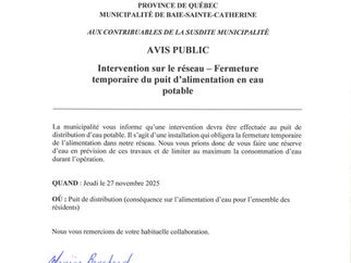 Intervention sur le réseau de distribution d'eau potable
