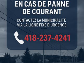Numéro d’urgence – Panne de courant