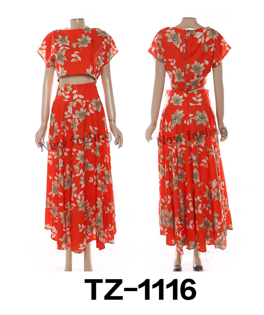 Thumbnail: Floral 2 pcs skirt and crop top 