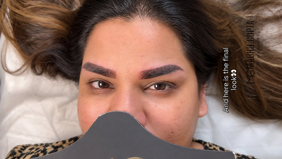 Immediate after the microblading procedure picture