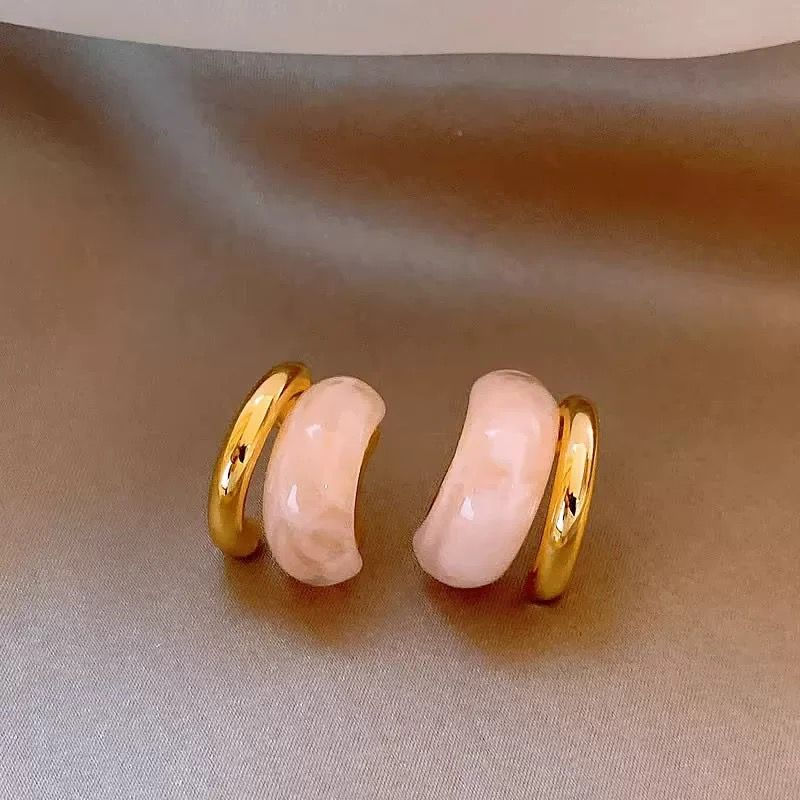 C Curve Gold Hoop Earrings