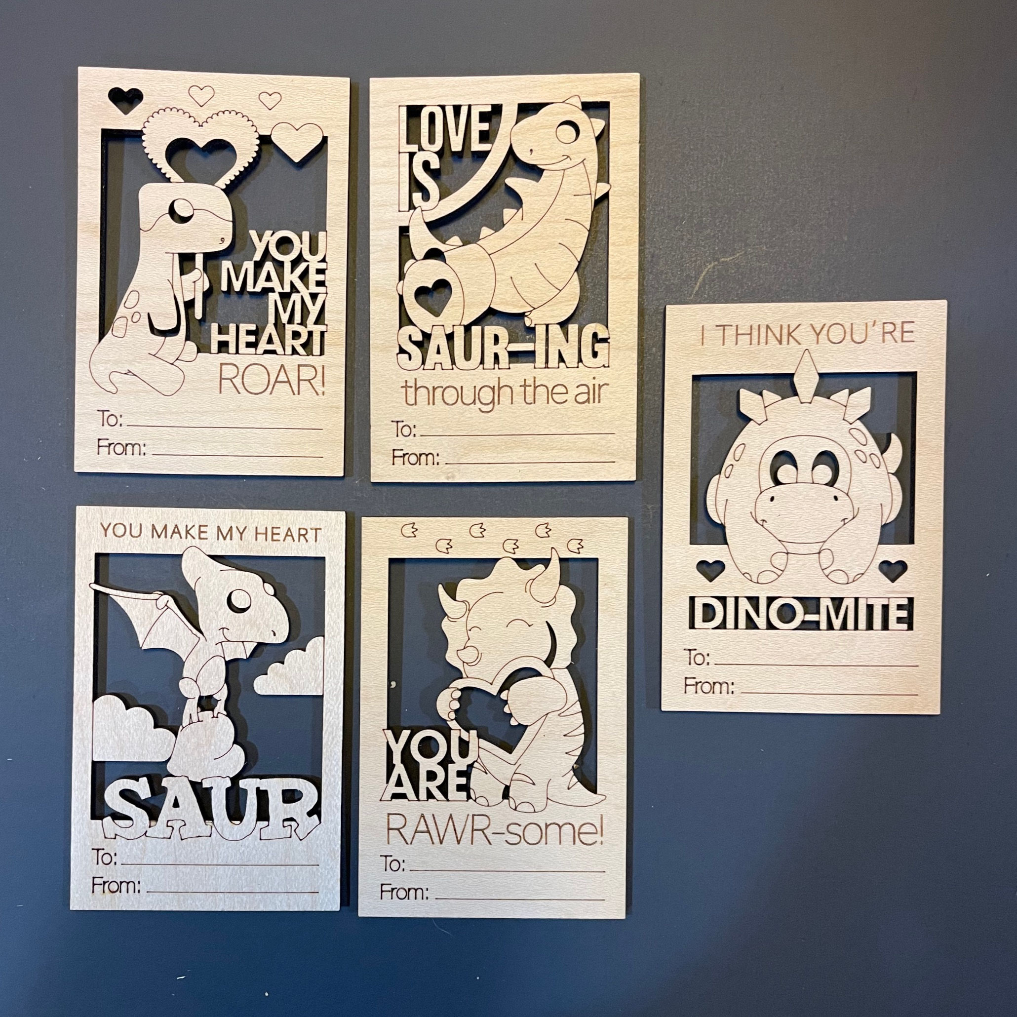 Dinosaur Valentines Day Cards
