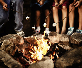 Camp Fire at Night