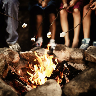 Camp Fire at Night