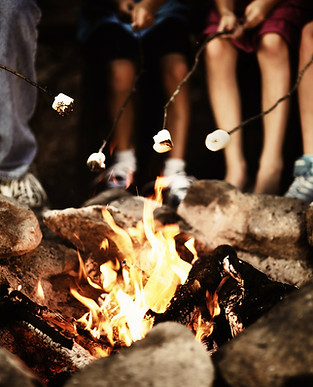 Camp Fire at Night