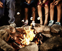 Camp Fire at Night