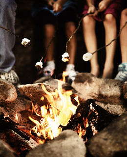 Camp Fire at Night