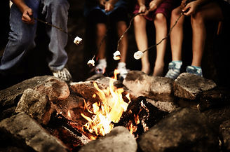 Camp Fire at Night