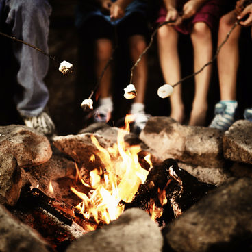 Camp Fire at Night