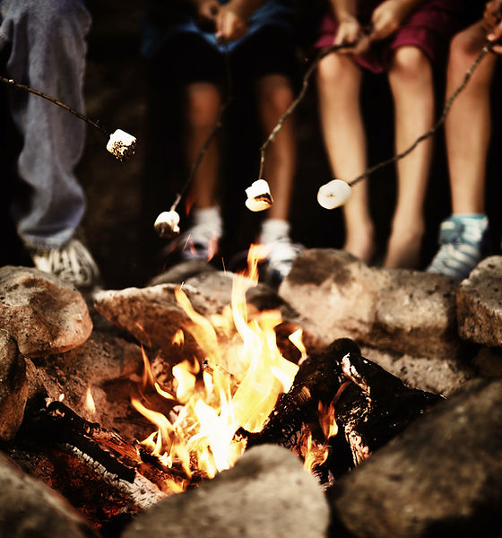 Camp Fire at Night