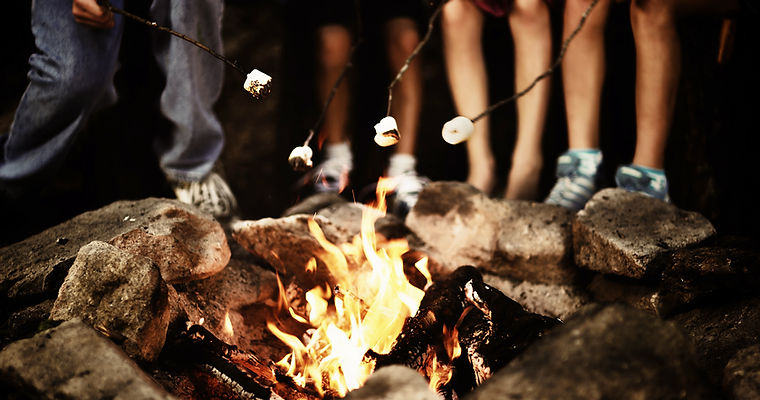 Camp Fire at Night
