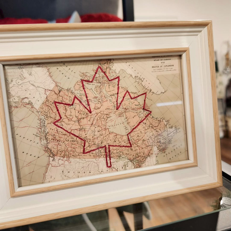 The cutest maps!Hand sewn in 🇨🇦 We have heart ones for 1000 Islands, Gananoque, Kingston