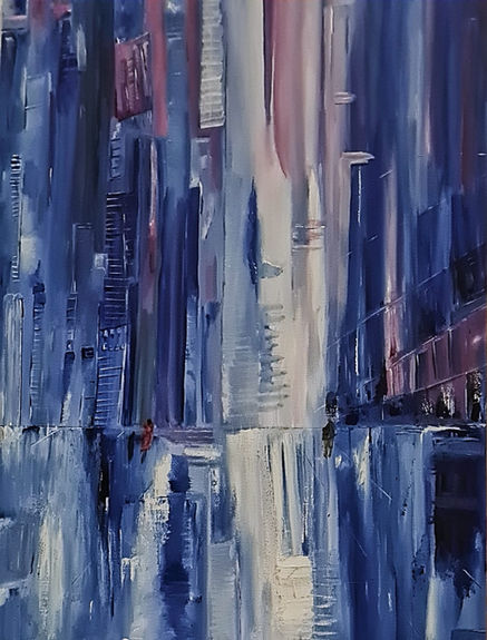 Happening - cityscape | Acrylic | Modern timeless art | Poornima Dayal | TERAVARNA