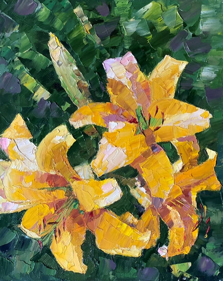 Ensemble of yellow delias | Oil | Aleksandra Siniugina | TERAVARNA