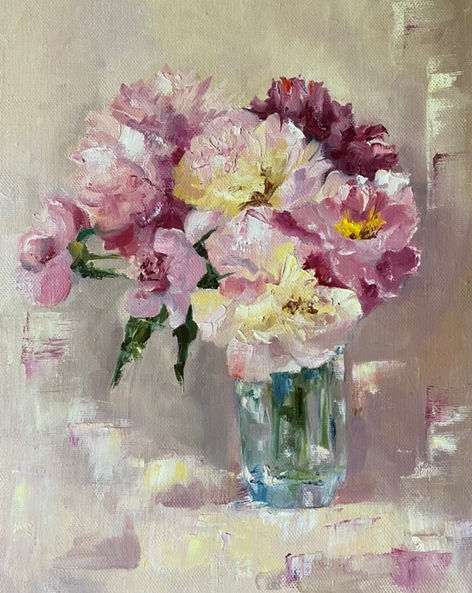 Magic peonies | Oil |  | Aleksandra Siniugina | TERAVARNA