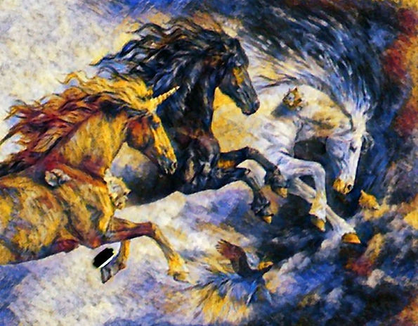Jumping Unicorn | Oil