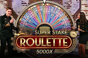 Super stake Roulette wheel sith male and female presenters