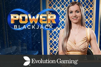 power_blackjack live casino game logo