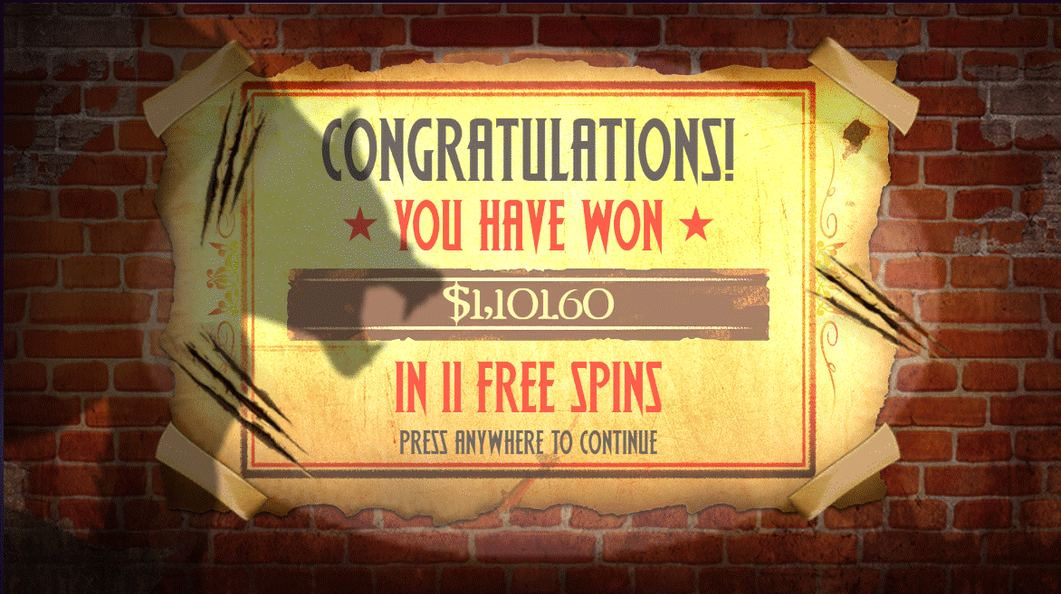 Curse of the Werewolf Megaways big win 