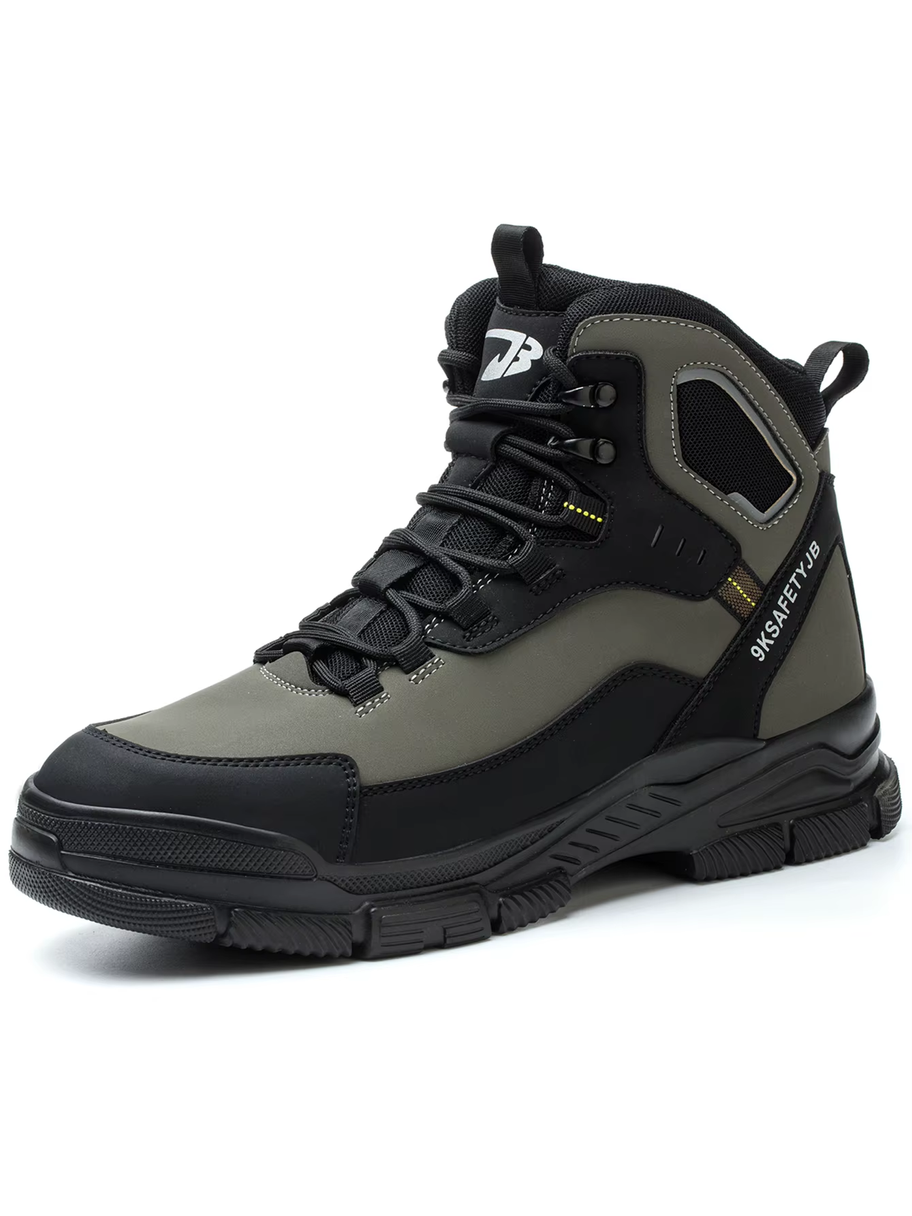 Diansen 850 Leather Men Steel Toe Non-Slip Work Boots Indestructible Shoes .