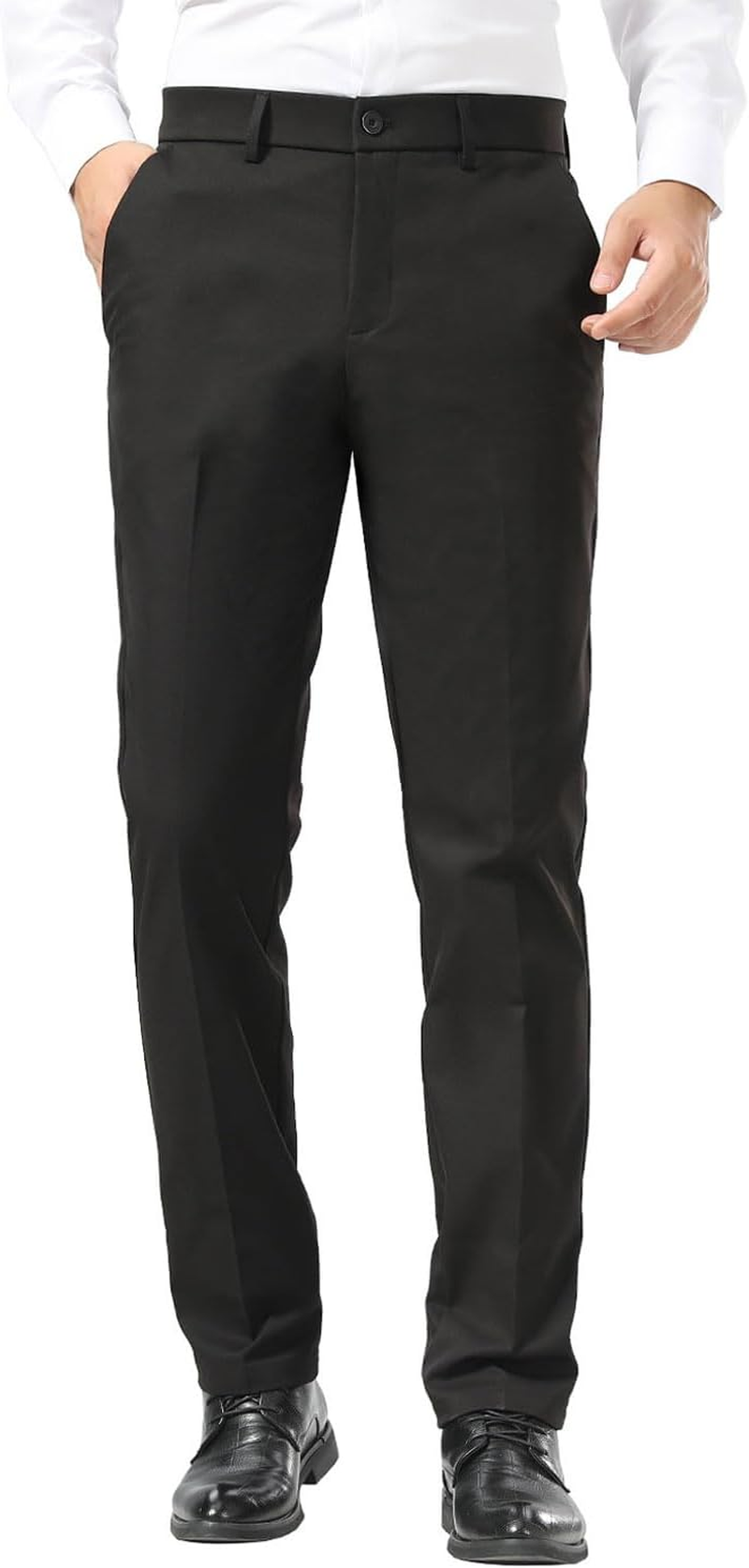 Men's Dress Pants Slim Fit Stretch Khaki Pants Wrinkle Free