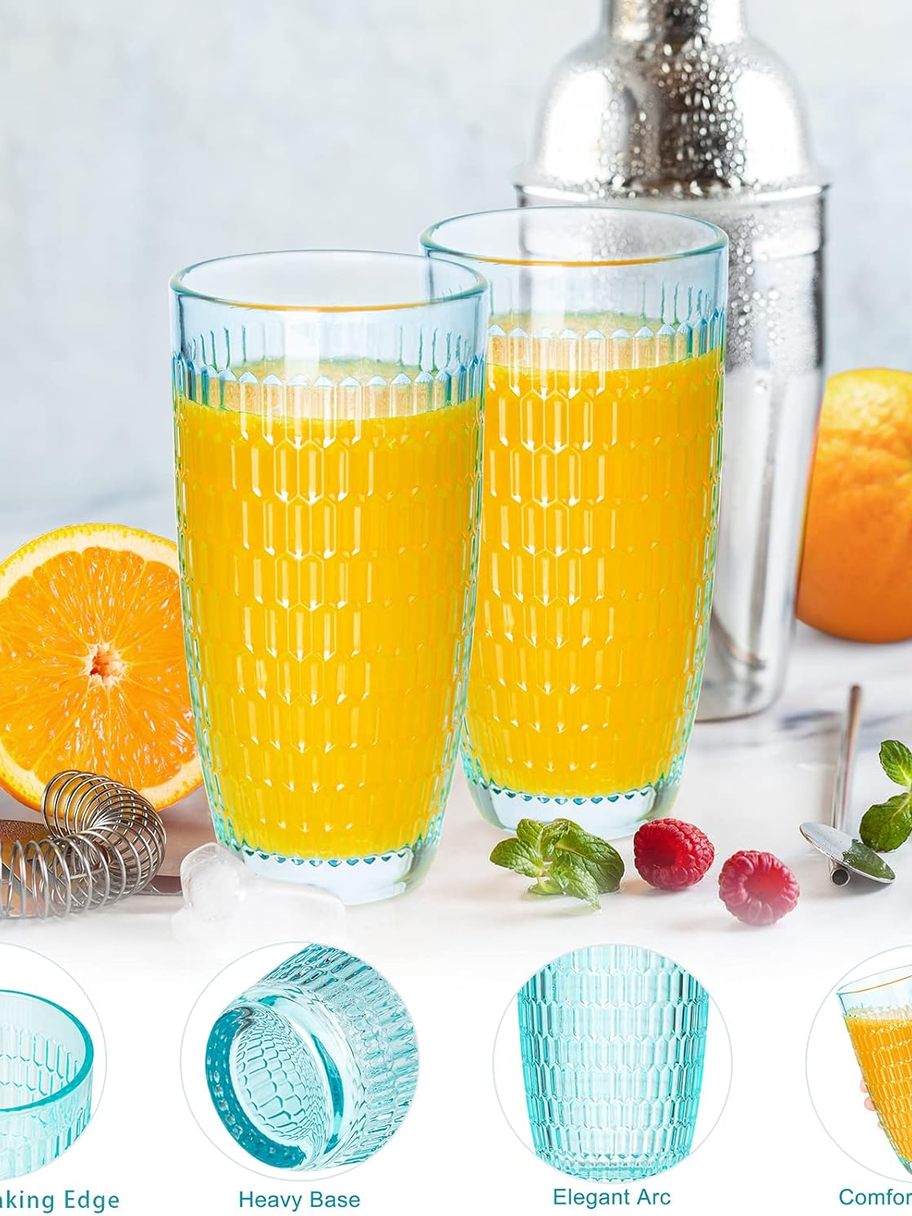 You will like our Drinking Glasses set that have a large capacity. Our Highball Glasses It features 6 pieces, 14.8 ounce(440m