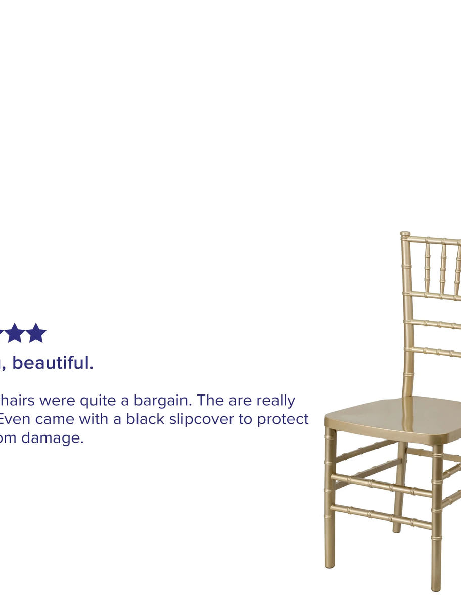 Hercules Premium Series Chiavari Chair for Formal Events and Banquets, Gold